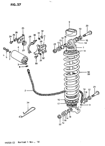 RM250 Абсорбер удавный в сборе задний