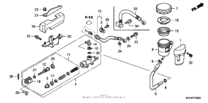VTX1800F3 Задний тормозной цилиндр