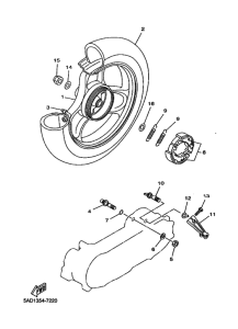 YN50R Rear wheel complete assy