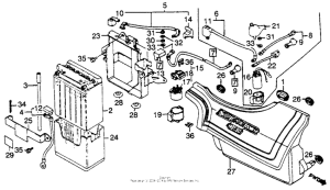 CB450S Right side cover + battery