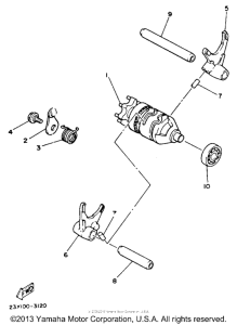 YZ490N Shift cam-fork