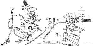 XR200R Handle lever + cable