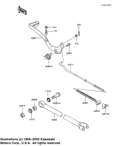 KX125 Педаль тормоза