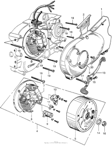 CA100 Points + left crankcase cover