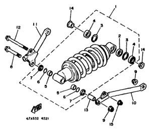 RD500LC Задняя подвеска