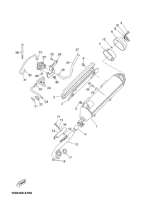 YP250R Выхлопная система