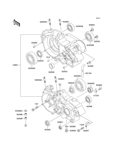 KX500 Картер двигателя