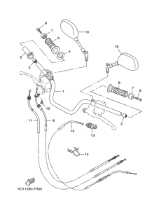 YBR250 Steering handle & cable