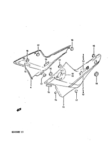 GSX550 Обтекатель задний