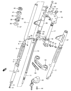 GS125 Вилка передней оси
