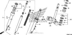 NHX110 Steering stem + front fork
