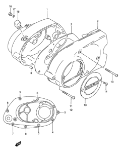 BX120 Crankcase cover ass`y  (v