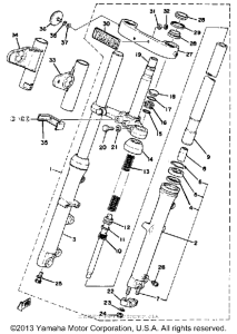 XS400F Передняя вилка