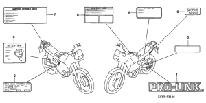 NX125 Лейбл предостережения