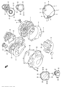 GSX-R600U2 Crankcase cover ass`y  (v