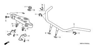 VT750CA Handle pipe / top bridge