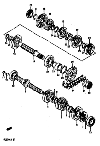 GS500 Трансмиссия