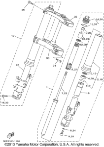 TZ250N Передняя вилка