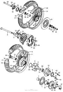 CB550 Front wheel + rear wheel