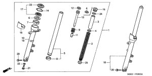 CB600F Вилка передней оси