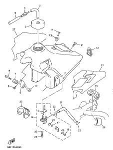 WR400F Топливный бак