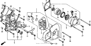 RVF750 Крышка картера левая