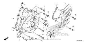 CRF110F Крышка картера левая