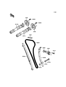 EX400 カムシャフト / テンショナ