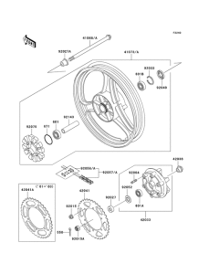 EX250 Заднее колесо / цепь