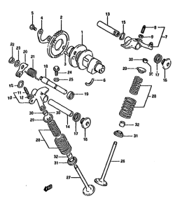 DR350 Распред вал-клапана