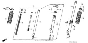 XR80R Передняя вилка
