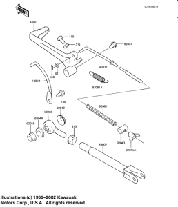 KX125 Педаль тормоза