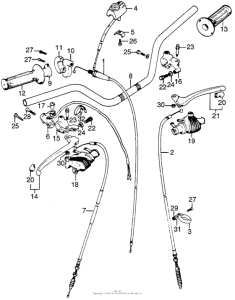 TL125 Handlebar + handle lever + cable