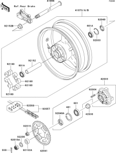 ZX900 Заднее колесо и цепь