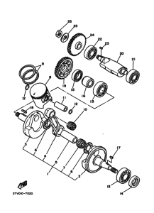 WR200R Коленчатый вал и Поршень