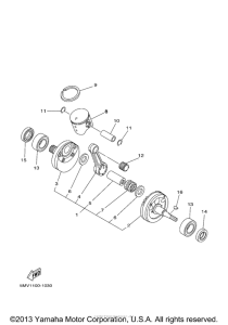 YZ125N1 Коленчатый вал и Поршень