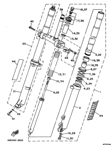 TY250Z Передняя вилка