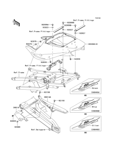ZX900 Side covers / chain cover(zx900-f2h)