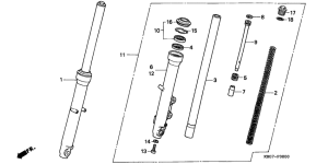 CB250 Вилка передней оси