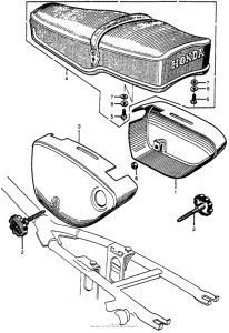 CB72 Air cleaner case + seat