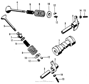 CT70 Camshaft + valves
