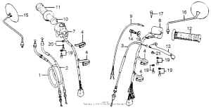 CB750 Handle lever + switch + cables