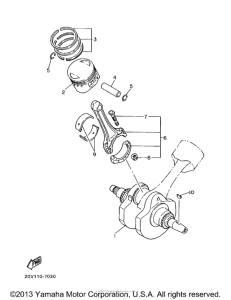 XVS650A Коленчатый вал и Поршень