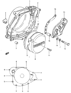 RM500 Crankcase cover ass`y  (v