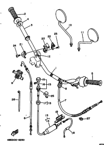 XT225 XT225H Рулевой рычаг и кабель