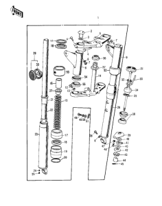 KH250 Вилка передней оси