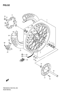 RMX450 Rear wheel complete assy