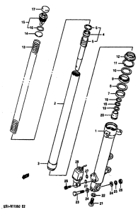 GSX-R1100 Front rh damper