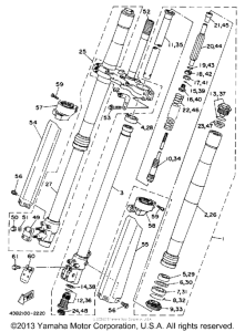 YZ125D1 Передняя вилка