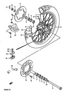 RM250 Rear wheel complete assy